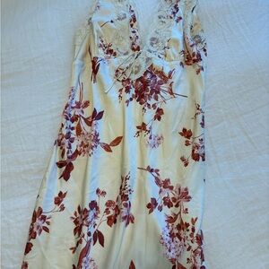 Floral Lace-Trimmed Dress-Abercrombie